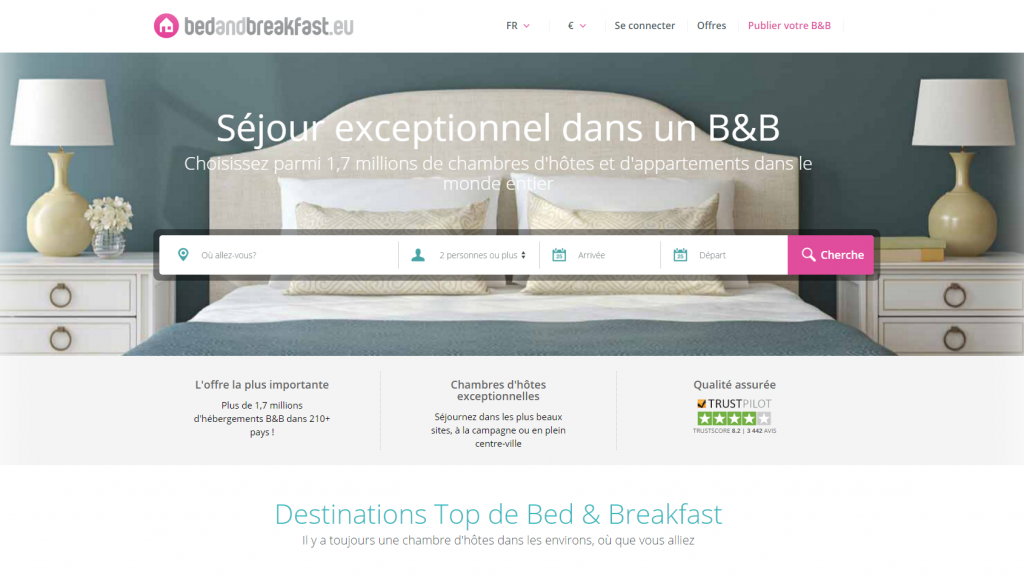 Promotion bed and breakfast Promotion chambre d'hotes